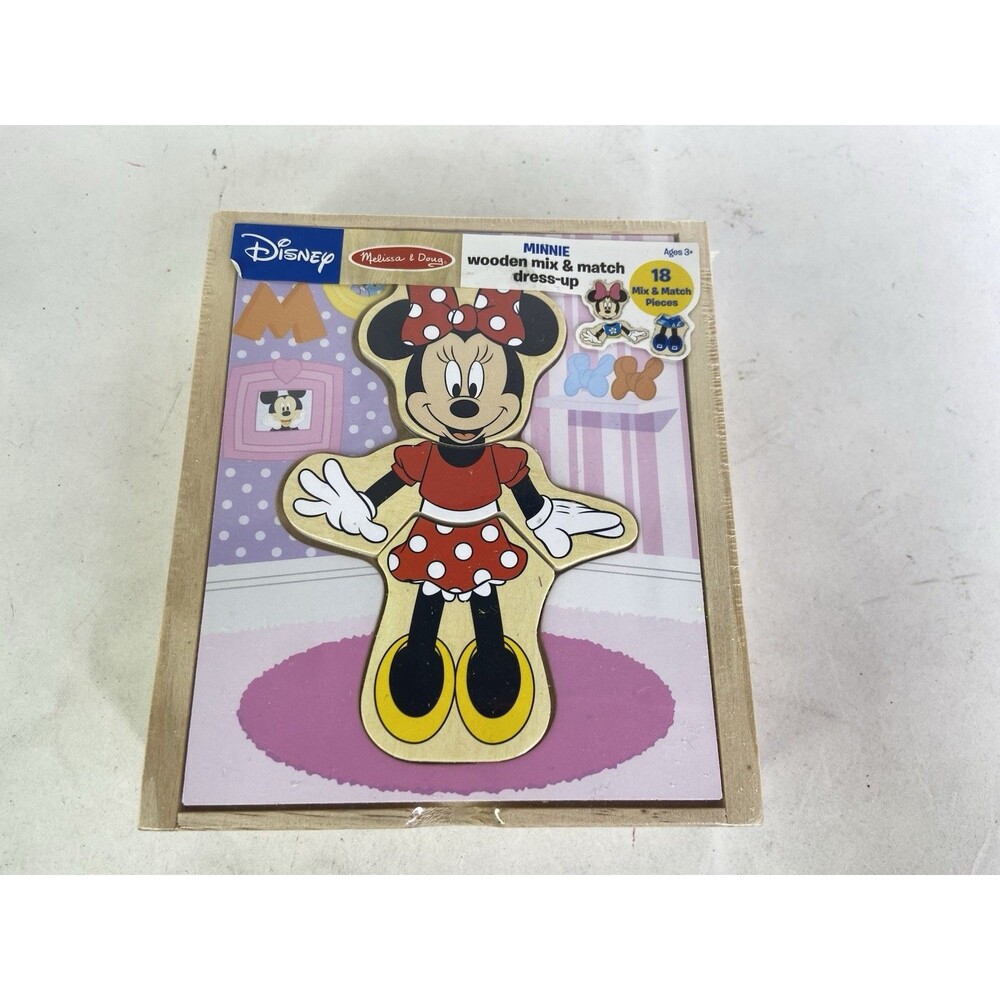 Melissa & Doug Disney Minnie Mouse Mix and Match Dress up Wooden Play Set 18 Pcs